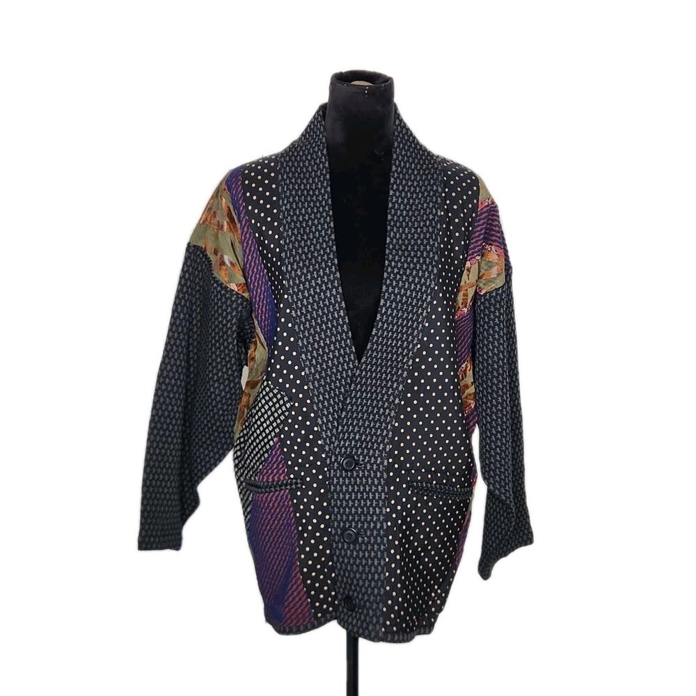 Koos Van Den Akker Vtg 80s Oversized Quilted Partchwok Jacket Women's Size M